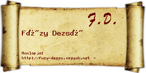 Füzy Dezső névjegykártya