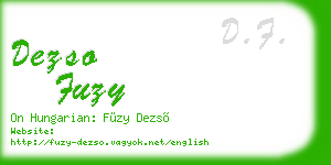 dezso fuzy business card
