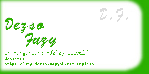 dezso fuzy business card